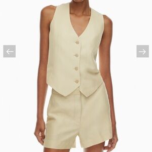 Babaton Deniro Cream Linen Vest Top